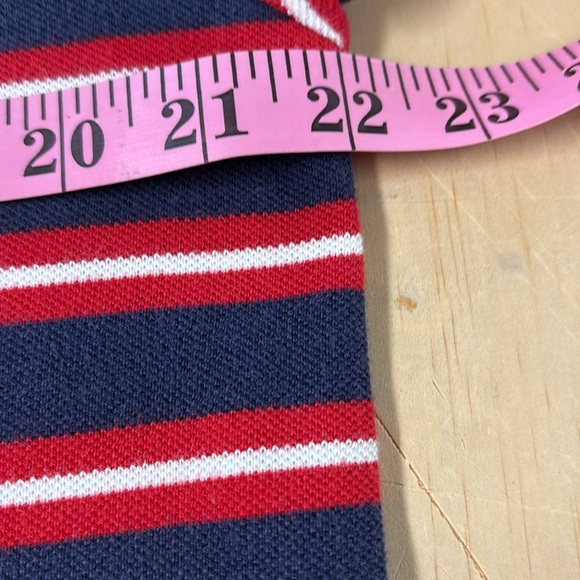 Polo by Ralph Lauren Men's 2 Button Shirt Red White & Navy Stripes Size Large - Picture 8 of 13